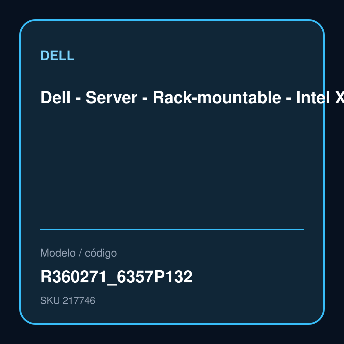 Dell PowerEdge R360 R360271_6357P132 servidor rack 1U vista frontal oficial