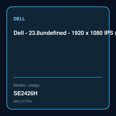 Monitor Dell SE2426H 23.8 pulgadas IPS Full HD vista frontal oficial