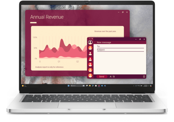 Notebook Dell Pro 14 PC14250 vista frontal oficial