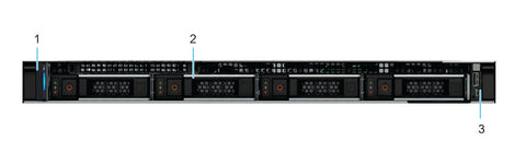 Dell PowerEdge R360 R360272_6353P132 frontal con 4 bahías de 3.5 pulgadas