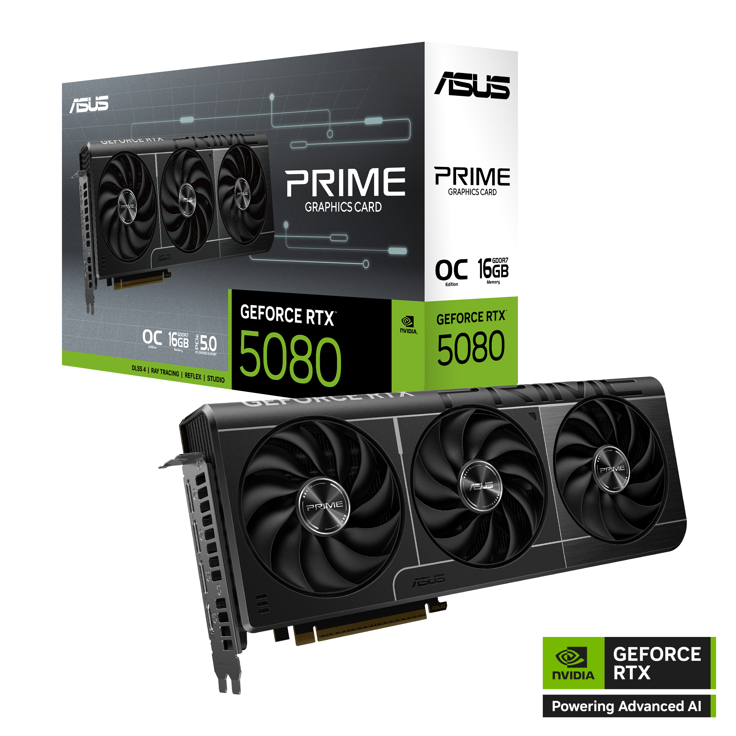 TARJETA GRÁFICA ASUS PRIME-RTX5080-O16G, 16GB GDDR7, PCIE GEN 5.0, RAY TRACING, IDEAL PARA GAMING