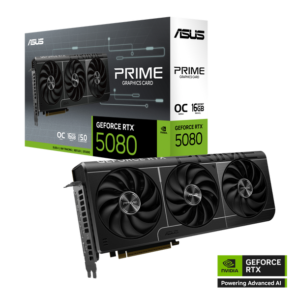 TARJETA GRÁFICA ASUS PRIME-RTX5080-O16G, 16GB GDDR7, PCIE GEN 5.0, RAY TRACING, IDEAL PARA GAMING