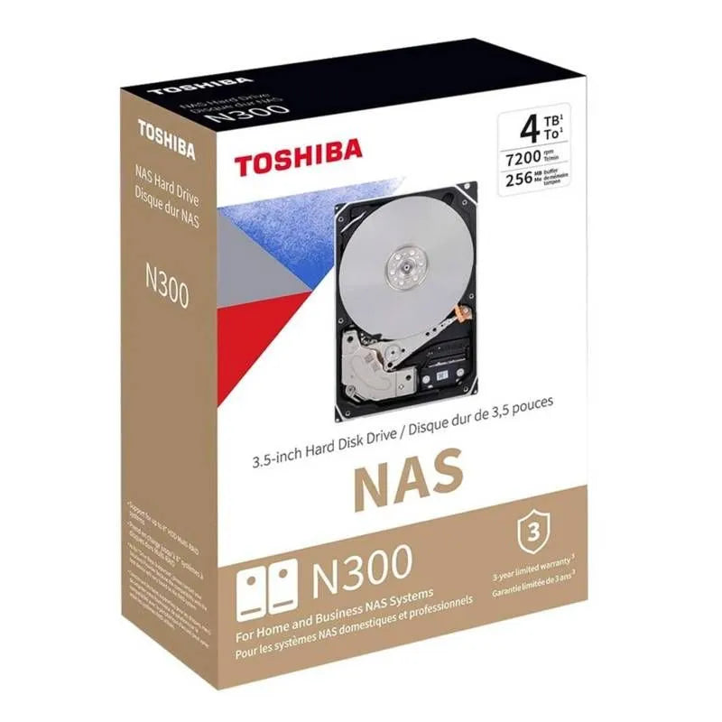 Disco Duro Toshiba N300 Nas, 4Tb, Sata 6.0Gb/S, 7200Rpm, 512Mb Cache, 3.5". - SMART BUSINESS