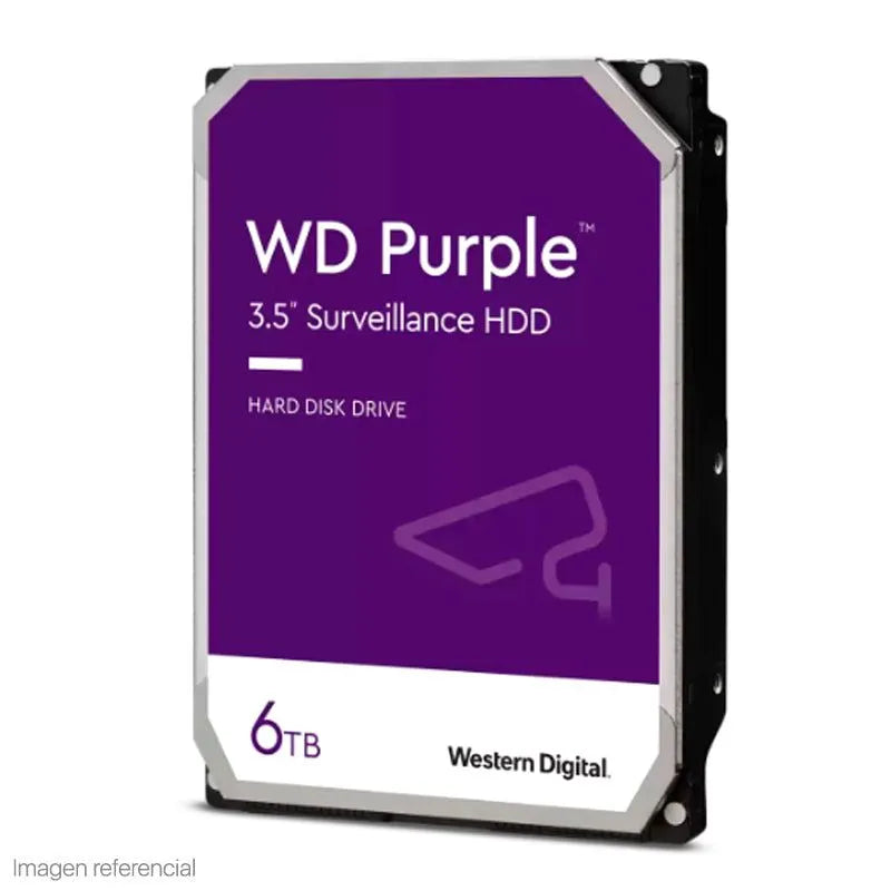 Disco Duro Wester Digital 6Tb (Wd64Purz) Cache 256Mb | 5400 Rpm | 3.5" | Sata 6 | Para Video Vigilancia | Purpura - SMART BUSINESS