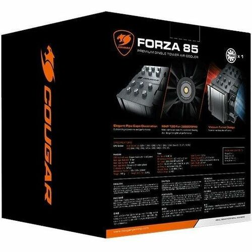 DISIPADOR CPU COUGAR FORZA 85, 120MM, 600 - 2000RPM, NEGRO 3MFZA85.0001 - SMART BUSINESS