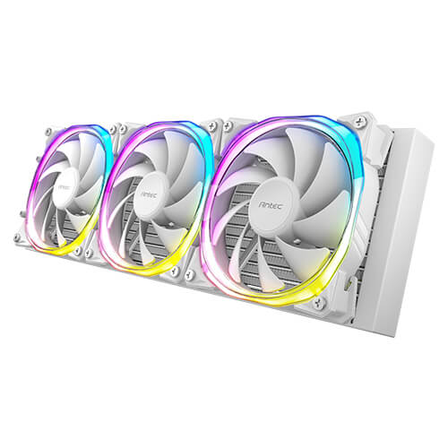 Enfriamiento líquido AIO 360 mm Antec Vortex ARGB Blanco – Radiador de aluminio, ventiladores PWM con luces RGB, compatible Intel & AMD 0-761345-74049-4 - SMART BUSINESS