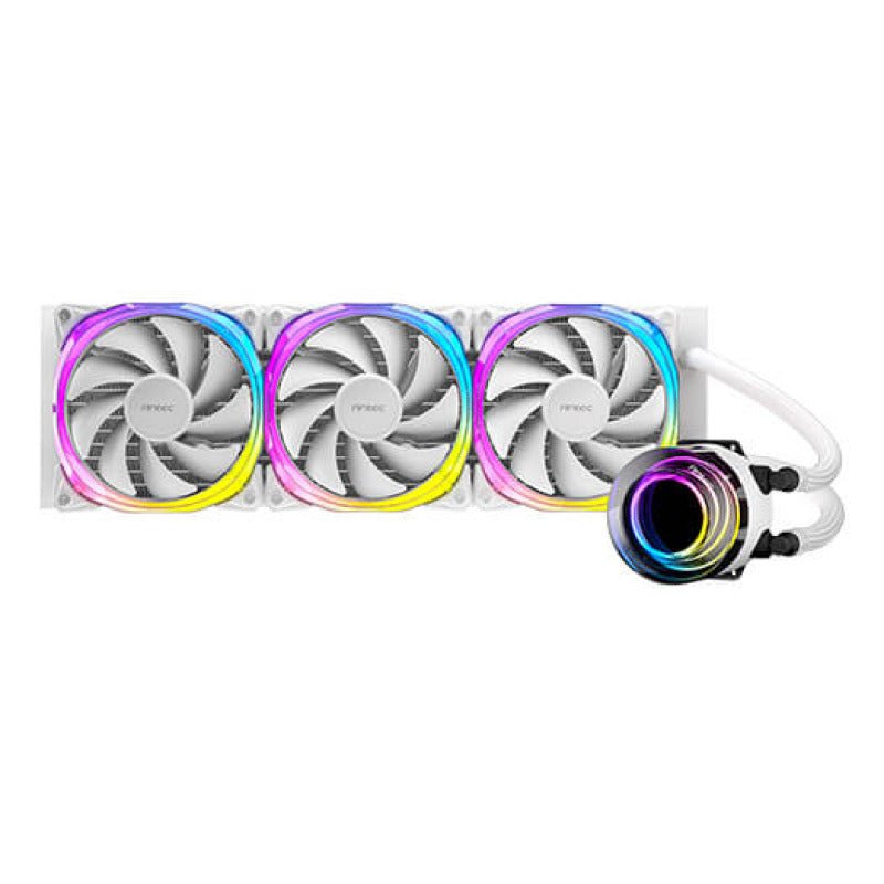 Enfriamiento líquido AIO 360 mm Antec Vortex ARGB Blanco – Radiador de aluminio, ventiladores PWM con luces RGB, compatible Intel & AMD 0-761345-74049-4 - SMART BUSINESS