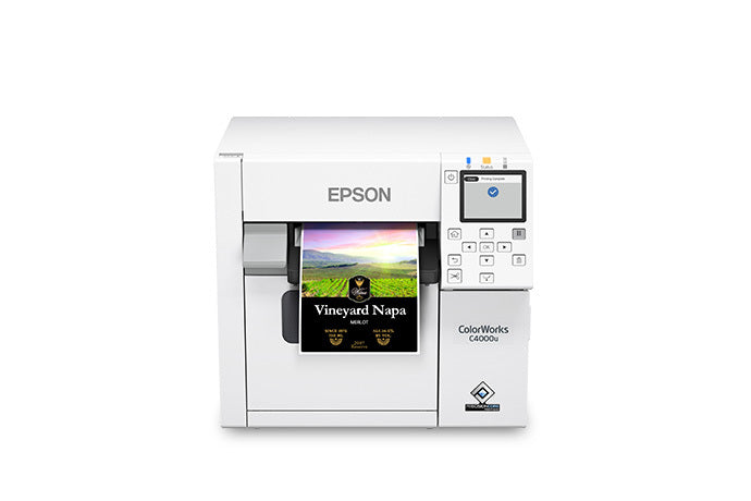 Epson ColorWorks CW-C4000 C31CK03101 impresora de etiquetas a color vista frontal