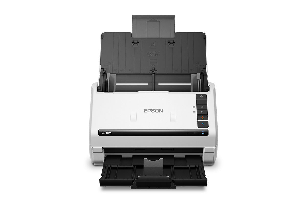 Escáner Epson DS-530X B11B286201 vista frontal abierta sin documentos