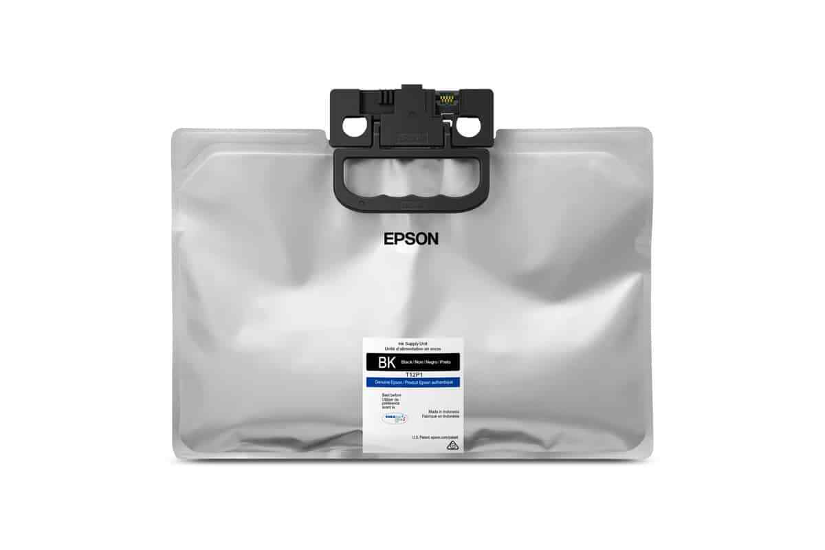 Epson T12P100 – Bolsa de tinta negra DURABrite Ultra de extra alta capacidad, pigmentada, secado rápido, resistente al agua, textos nítidos y colores vivos, ideal para impresiones de gran volumen T12P100 - SMART BUSINESS