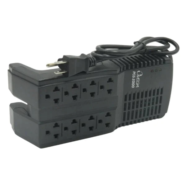 ESTABILIZADOR DE VOLTAJE 2 000 VA OMEGA CON 8 TOMAS, PROTECCIÓN CONTRA SOBRETENSIONES Y PICOS 4A2K02 - SMART BUSINESS