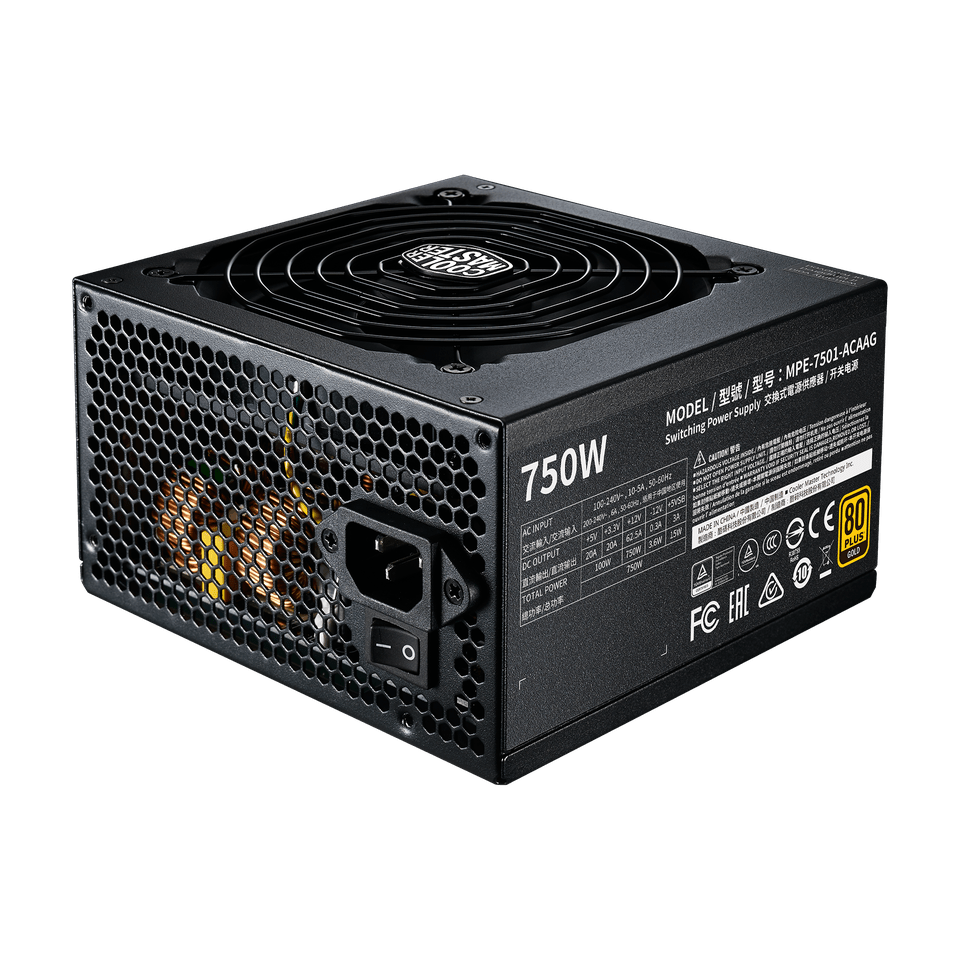 FUENTE COOLER MASTER MWE GOLD 750 V2 80 PLUS GOLD - EFICIENCIA ENERGÉTICA SUPERIOR Y RENDIMIENTO ÓPTIMO PARA TU PC GAMER MPE-7502-ACAAG-US - SMART BUSINESS