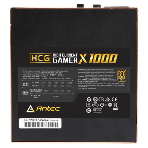 FUENTE DE ALIMENTACIÓN ANTEC HCG1000 EXTREME EC 1000W GOLD CERTIFICADO 0-761345-11560-5 - SMART BUSINESS