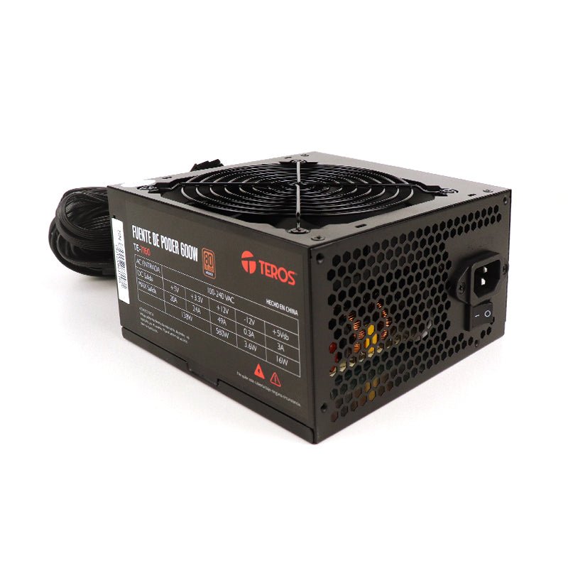 FUENTE DE ALIMENTACIÓN ATX TEROS TE - 7160WBRZ 600W 80 PLUS BRONZE CERTIFICADA 100 - 240V TE-7160WBRZ - SMART BUSINESS