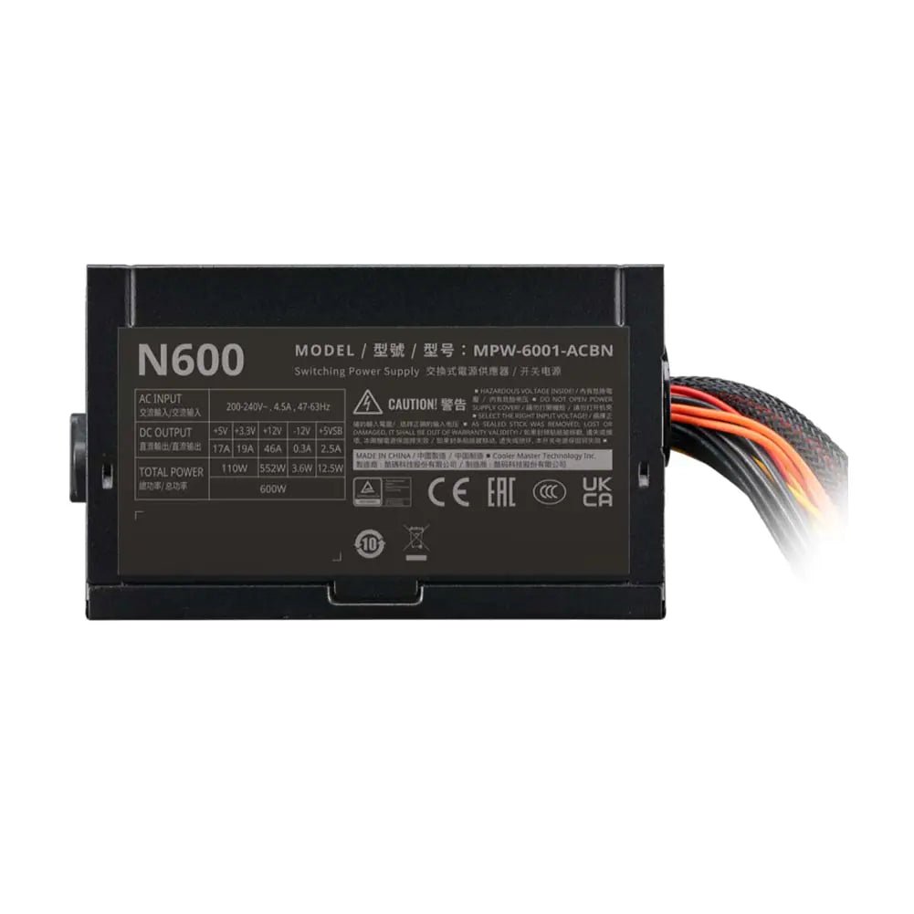 FUENTE DE ALIMENTACIÓN COOLER MASTER ELITE NEX N600 230V CON CABLE A/US MPW - 6001 - ACBN - BPH MPW-6001-ACBN-BPH - SMART BUSINESS