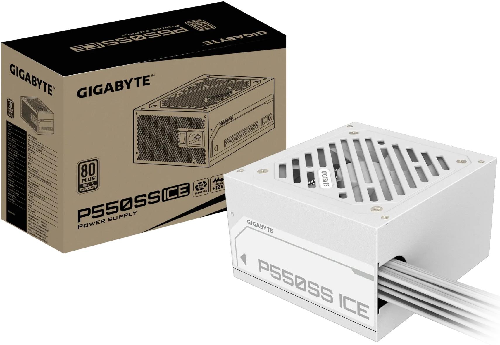 FUENTE DE ALIMENTACIÓN GIGABYTE ATX P550SS ICE 550W, 80 PLUS SILVER, EFICIENCIA ENERGÉTICA Y DISEÑO COMPACTO GP-P550SS ICE - SMART BUSINESS