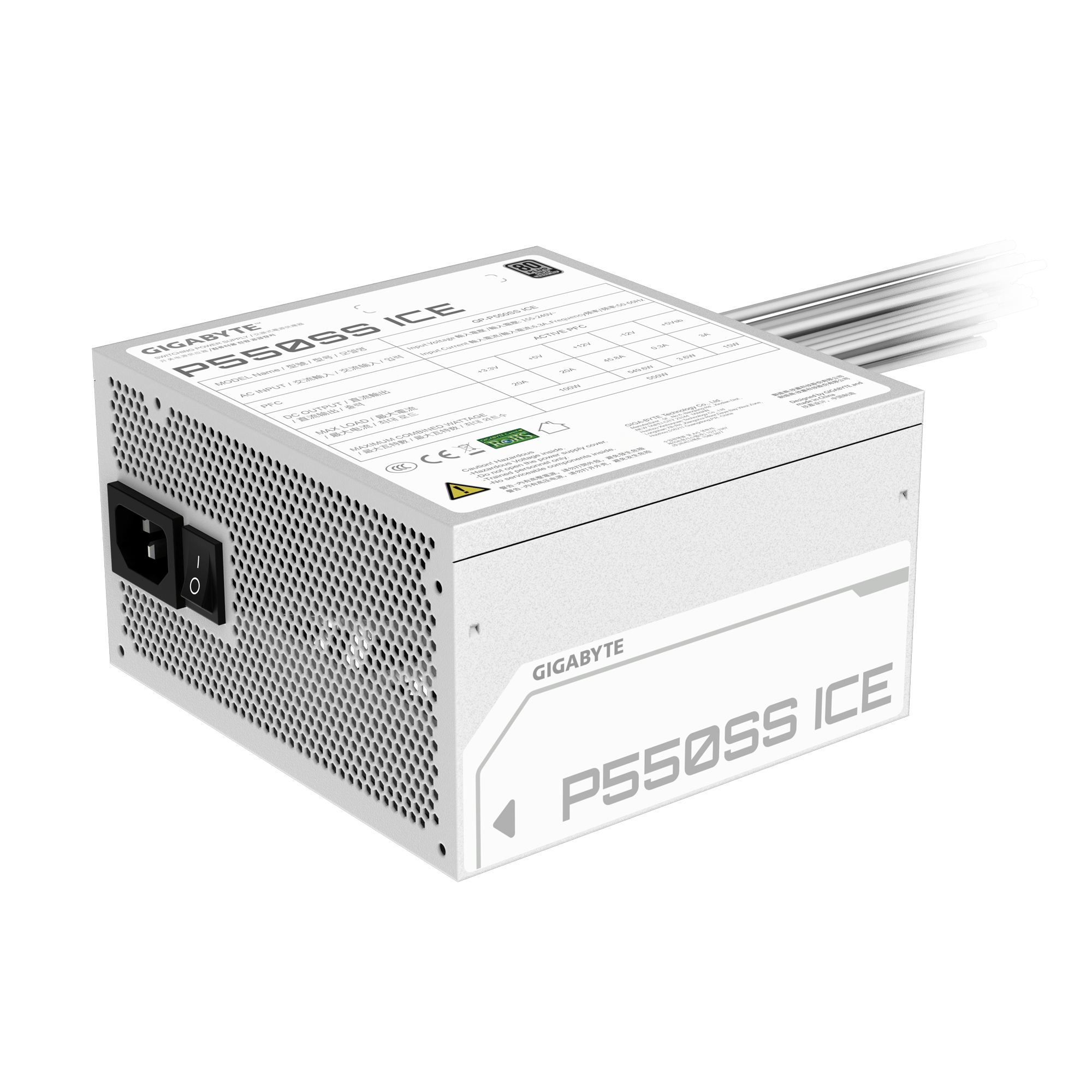 FUENTE DE ALIMENTACIÓN GIGABYTE ATX P550SS ICE 550W, 80 PLUS SILVER, EFICIENCIA ENERGÉTICA Y DISEÑO COMPACTO GP-P550SS ICE - SMART BUSINESS