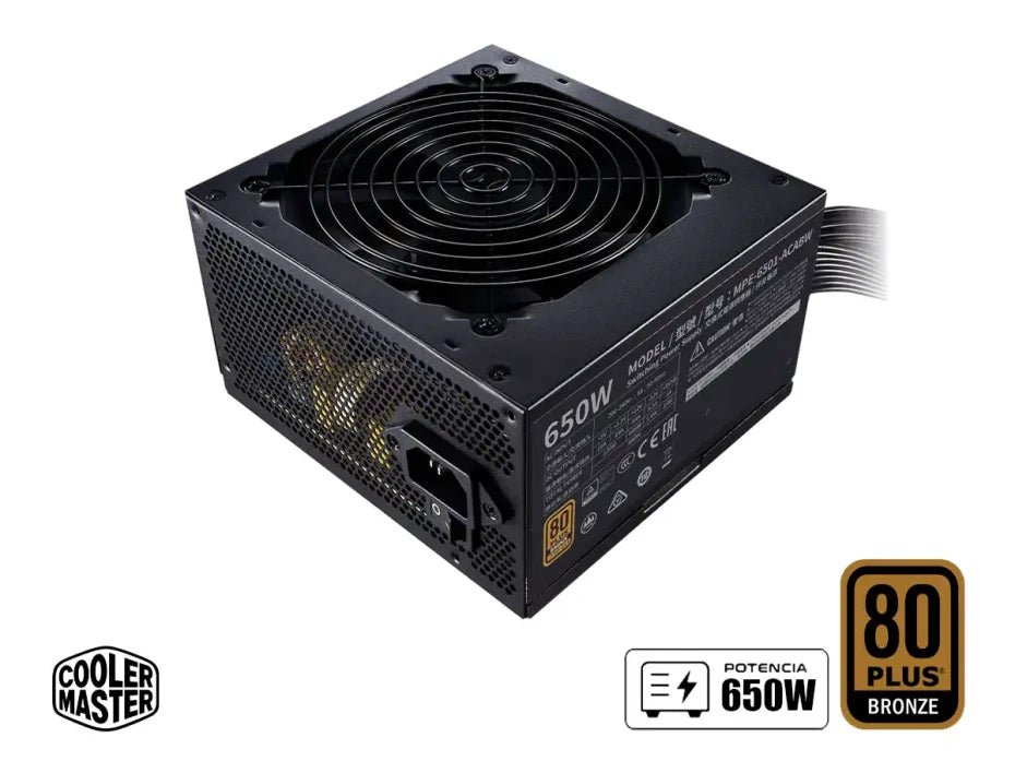FUENTE DE PODER ATX 650W 80+ BRONZE – EFICIENTE, CABLES PLANOS, VENTILADOR SILENCIOSO PARA PC MPE-6501-ACABW-BUS - SMART BUSINESS