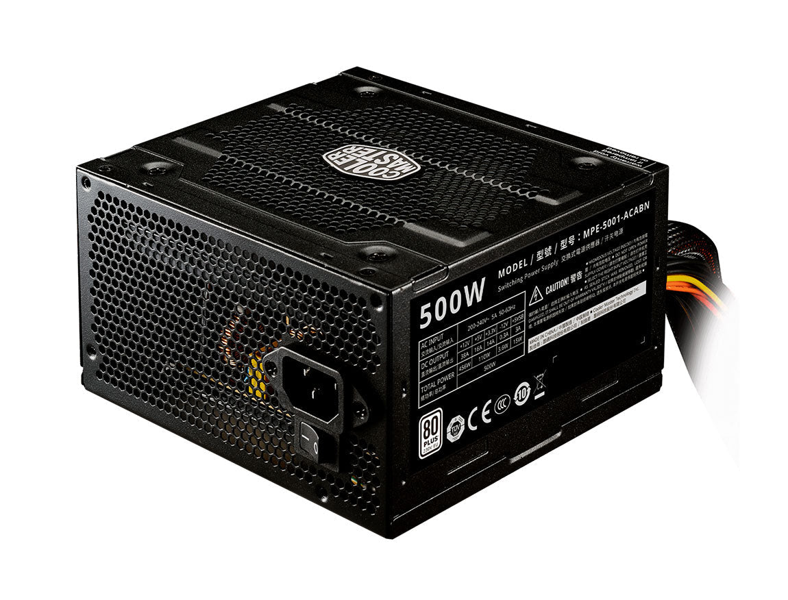 FUENTE DE PODER COOLER MASTER ELITE 500 V4 – 500W, CERTIFICACIÓN 80 PLUS WHITE, ATX, DISEÑO NO MODULAR, COLOR NEGRO, RENDIMIENTO CONFIABLE Y SILENCIOSO MPE-5001-ACAAB-US - SMART BUSINESS