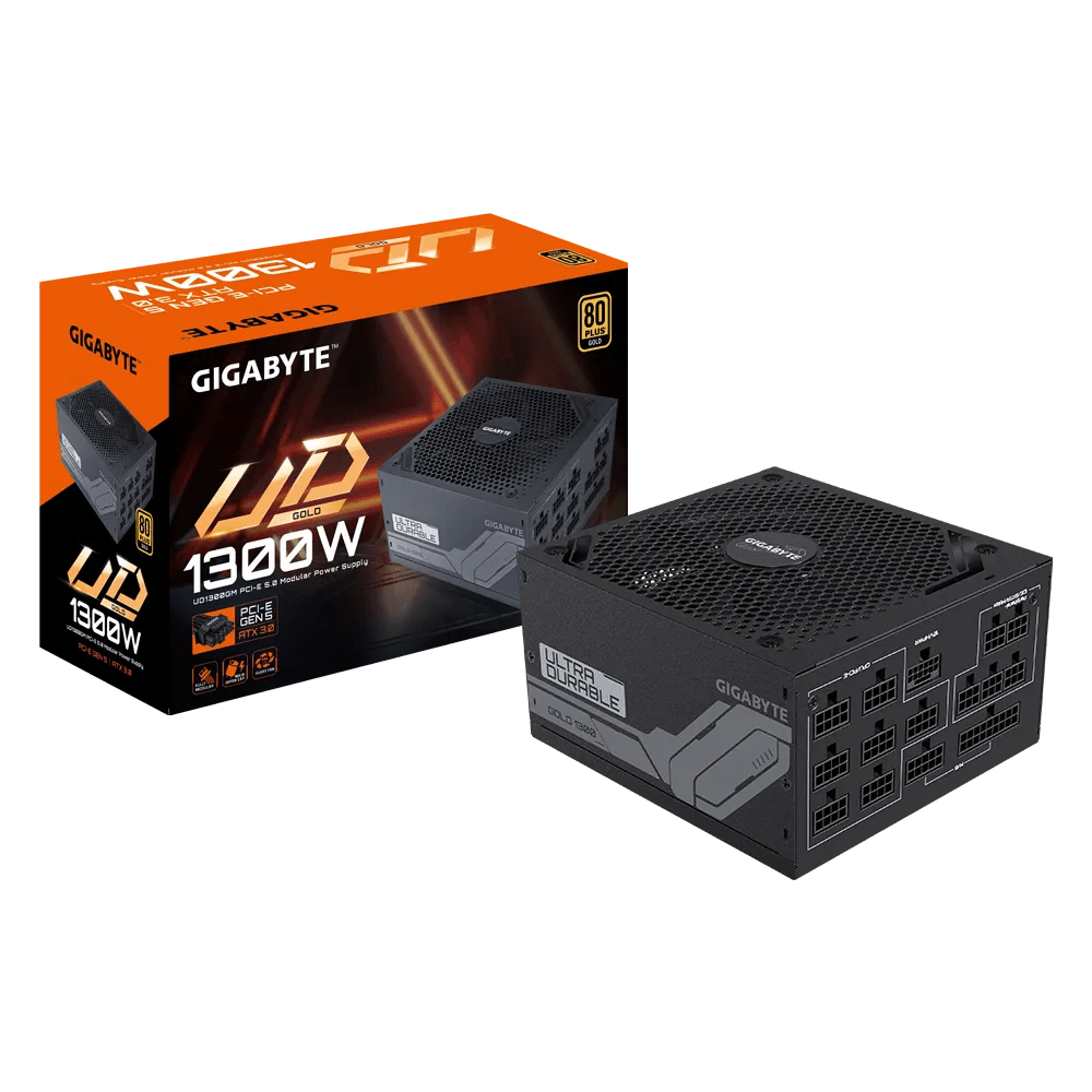 FUENTE DE PODER GIGABYTE UD1300GM PG5 80 PLUS GOLD ATX 20+4 PIN, 120MM, 1300W - POTENCIA Y EFICIENCIA PARA TU PC DE ALTO RENDIMIENTO GP-UD1300GM PG5 - SMART BUSINESS
