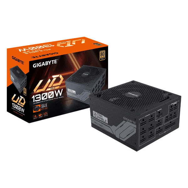FUENTE DE PODER GIGABYTE UD1300GM PG5 80 PLUS GOLD ATX 20+4 PIN, 120MM, 1300W - POTENCIA Y EFICIENCIA PARA TU PC DE ALTO RENDIMIENTO GP-UD1300GM PG5 - SMART BUSINESS