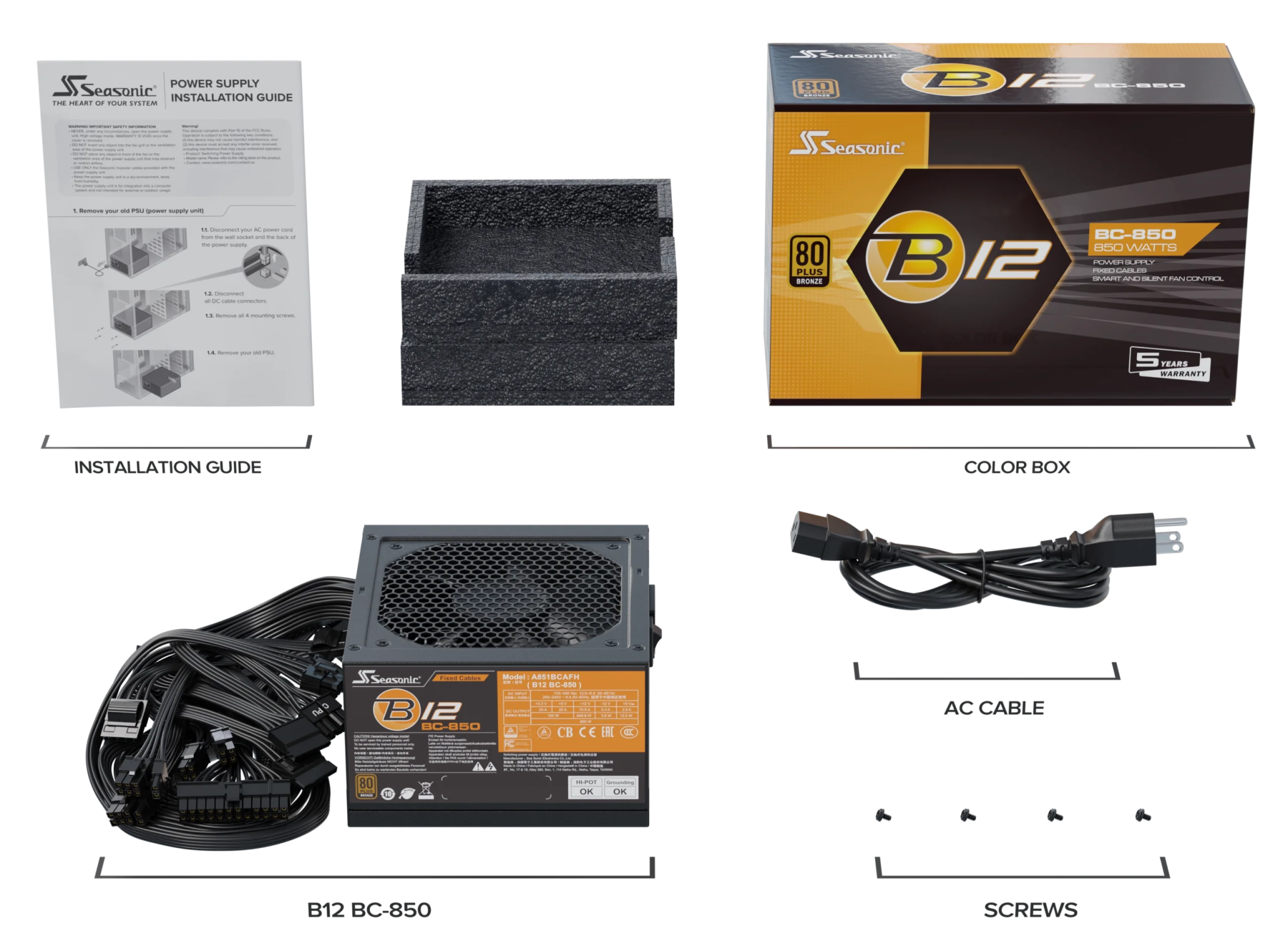 FUENTE SEASONIC B12 - 750BC 80PLUS BRONZE (A751BCAFH) A751BCAFH - SMART BUSINESS