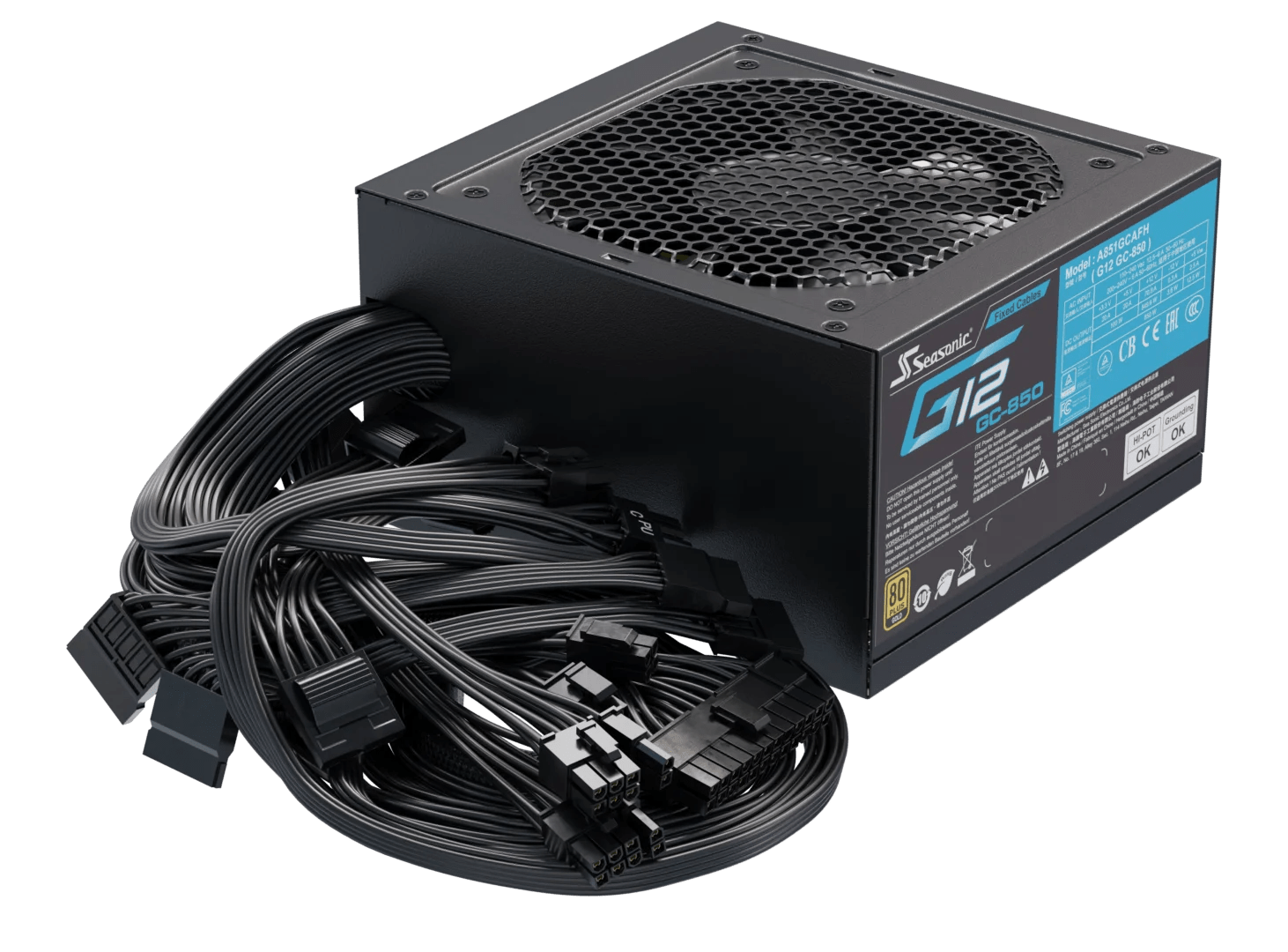 FUENTE SEASONIC G12 - 850GC 80PLUS GOLD (A851GCAFH)  A851GCAFH - SMART BUSINESS