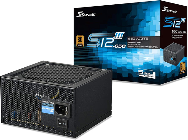 FUENTE SEASONIC S12III 650W 80PLUS BRONZE (SSR - 650GB3)  SSR-650GB3 - SMART BUSINESS