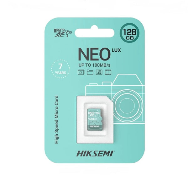 MEMORIA MICROSD HIKSEMI HS-TF-D3 128GB – XC, ALTA VELOCIDAD, COMPATIBLE CON CÁMARAS, SMARTPHONES Y TABLETS, ALMACENAMIENTO SEGURO Y CONFIABLE