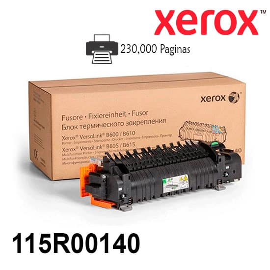 Fusor Xerox 115R00140 Original 220V Rendimiento 200,000 Páginas Compatible con VersaLink B600, B605, B610, B615 Alta Calidad de Impresión Fácil Instalación 115R00140 - SMART BUSINESS