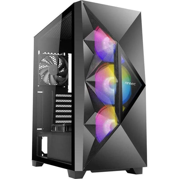GABINETE ANTEC DF800 FLUX CON VENTANA MIDI-TOWER, ATX/MINI-ITX/MICRO-ATX, USB 3.0, SIN FUENTE, 5 VENTILADORES INSTALADOS, NEGRO - SMART BUSINESS