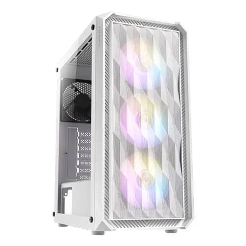 Gabinete Antec Nx292 Con Ventana, Midi-Tower, Atx/E-Atx/Itx/Micro-Atx, Usb 2.0/3.0, Sin Fuente, 4 Ventiladores Instalados (3X Rgb), Blanco - SMART BUSINESS