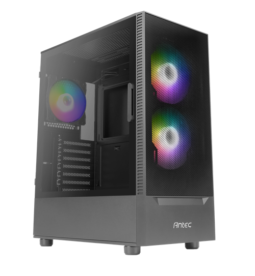 Gabinete Antec NX410 con Ventana Midi-Tower, ATX/ITX/Micro-ATX, USB 3.0/2.0, sin Fuente, 3 Ventiladores Instalados ARGB, Negro - SMART BUSINESS