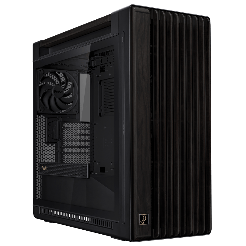 GABINETE ASUS PROART PA602 WOOD EDITION – MID - TOWER ATX/E - ATX CON PANEL DE VIDRIO, PANEL FRONTAL DE MADERA, VENTILACIÓN PREMIUM CON 2×200 MM + 1×140 MM, SOPORTE RADIADOR 420 MM PA602-WOOD-BLK-TG - SMART BUSINESS