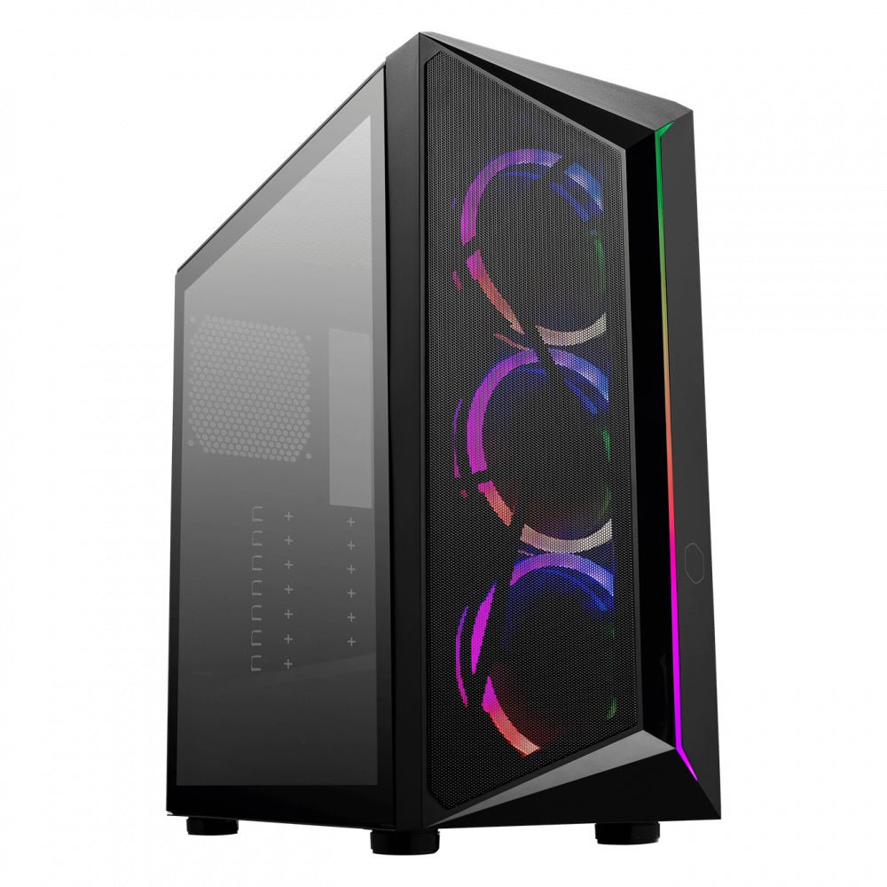 GABINETE COOLER MASTER CMP 510 CON VENTANA, MIDI TOWER, ATX/MICRO ATX/MINI - ITX, USB 2.0, SIN FUENTE, 3 VENTILADORES ARGB INSTALADOS, NEGRO CP510-KGNN-S00 - SMART BUSINESS