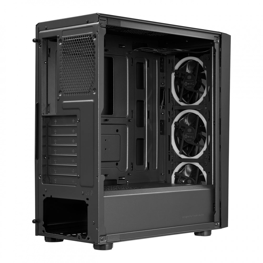 GABINETE COOLER MASTER CMP 510 CON VENTANA, MIDI TOWER, ATX/MICRO ATX/MINI - ITX, USB 2.0, SIN FUENTE, 3 VENTILADORES ARGB INSTALADOS, NEGRO CP510-KGNN-S00 - SMART BUSINESS