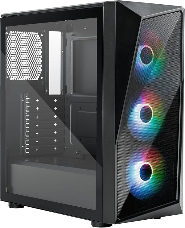 GABINETE COOLER MASTER CP520 CON VENTANA ARGB, MIDI - TOWER, USB 3.2/2.0, SIN FUENTE, 3 VENTILADORES ARGB, NEGRO CP520-KGNN-S00 - SMART BUSINESS