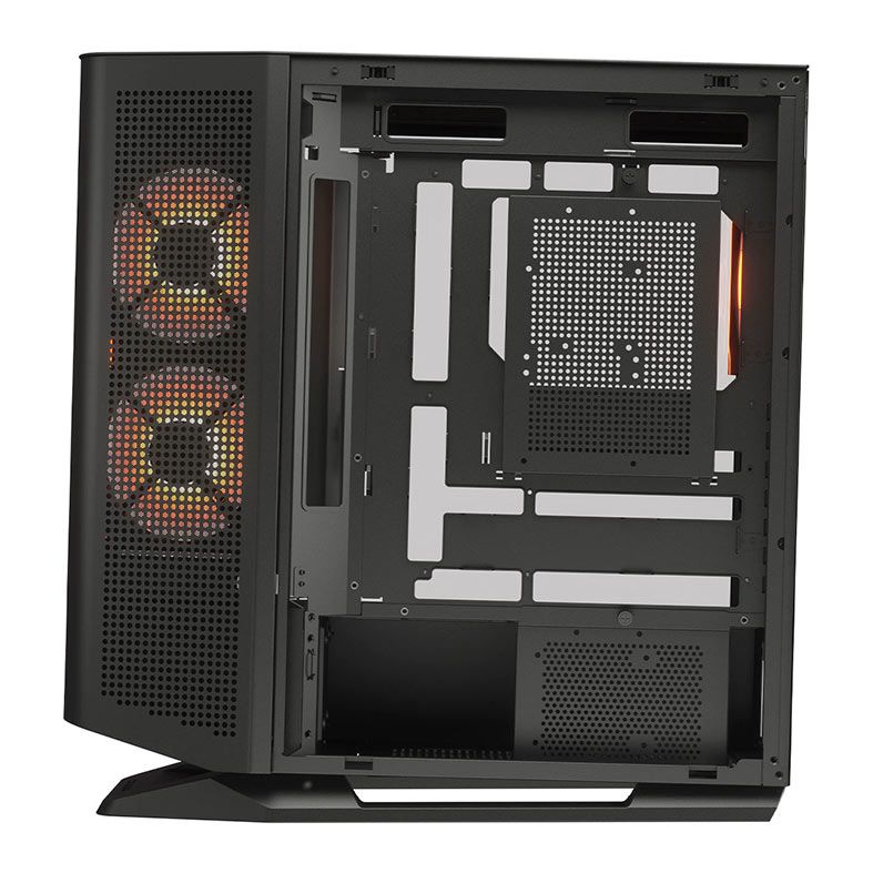Gabinete COUGAR CGR - 58M6B - RGB mid tower, Negro, vidrio templado, compatible con EATX/ATX/Micro ATX/Mini ITX, 4 ventiladores incluidos, soporte para refrigeración líquida, puertos USB frontales 3858M60.0005 - SMART BUSINESS
