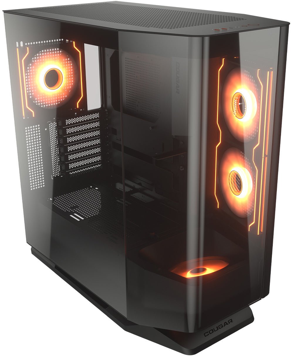 Gabinete COUGAR CGR - 58M6B - RGB mid tower, Negro, vidrio templado, compatible con EATX/ATX/Micro ATX/Mini ITX, 4 ventiladores incluidos, soporte para refrigeración líquida, puertos USB frontales 3858M60.0005 - SMART BUSINESS