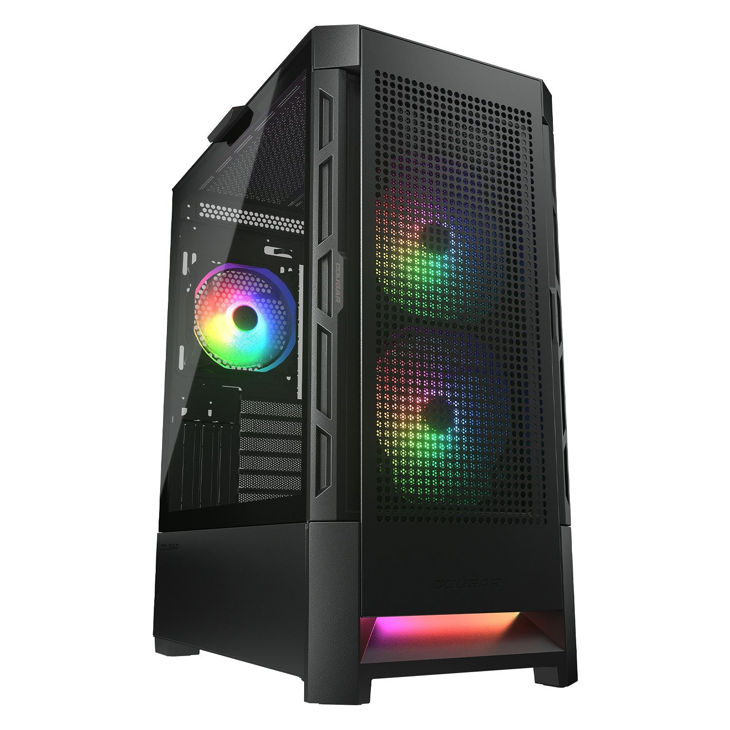 GABINETE COUGAR DUOFACE PRO RGB CON VENTANA, MIDI - TOWER, MINI - ITX/MICRO - ATX/ATX/CEB/E - ATX, USB 3.0/2.0, SIN FUENTE, 4 VENTILADORES ARGB INSTALADOS, NEGRO 385AD10.0001 - SMART BUSINESS