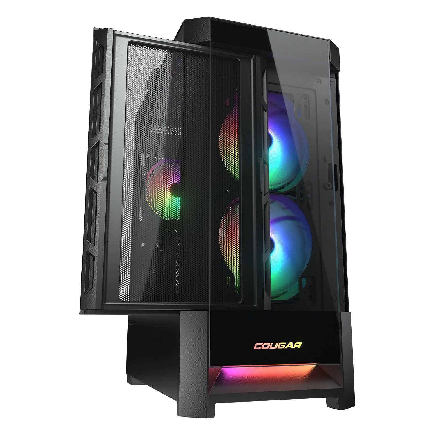 GABINETE COUGAR DUOFACE PRO RGB CON VENTANA, MIDI - TOWER, MINI - ITX/MICRO - ATX/ATX/CEB/E - ATX, USB 3.0/2.0, SIN FUENTE, 4 VENTILADORES ARGB INSTALADOS, NEGRO 385AD10.0001 - SMART BUSINESS