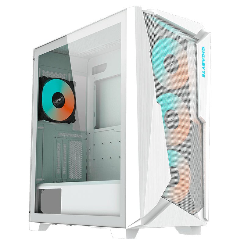 GABINETE GIGABYTE C301 GLASS CON VENTANA, MIDI - TOWER, ATX/E - ATX/MICRO - ATX/MINI - ITX, USB 3.0/USB - C, SIN FUENTE, 4 VENTILADORES INSTALADOS ARGB, BLANCO GB-C301GW - SMART BUSINESS