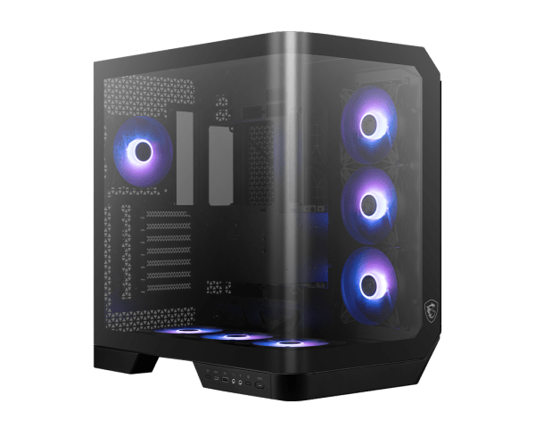 GABINETE MSI MAG PANO 120R PZ, CRISTAL TEMPLADO, E - ATX, USB 3.2 - INCLUYE 7 VENTILADORES, SIN FUENTE, NEGRO MAG PANO 120R PZ - SMART BUSINESS