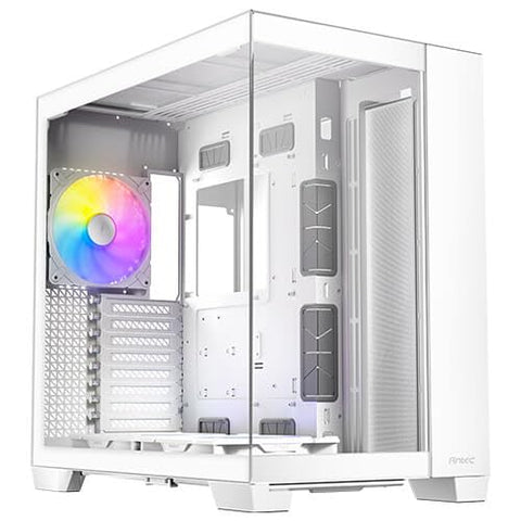 Gabinete para PC ATX/E - ATX blanco con paneles de vidrio templado y ventiladores ARGB – Serie Constellation 0-761345-10028-1 - SMART BUSINESS