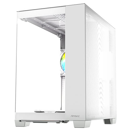 Gabinete para PC ATX/E - ATX blanco con paneles de vidrio templado y ventiladores ARGB – Serie Constellation 0-761345-10028-1 - SMART BUSINESS