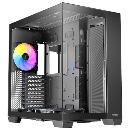 Gabinete full-tower ANTEC Constellation C8 ARGB negro con vidrio templado, iluminación RGB y gran ventilación