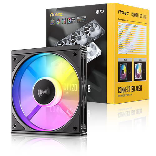 VENTILADOR ANTEC CONNECT 120 ARGB PACK 3 EN 1 – COOLER CASE 120MM CON ILUMINACIÓN RGB PERSONALIZABLE PARA PC GAMING