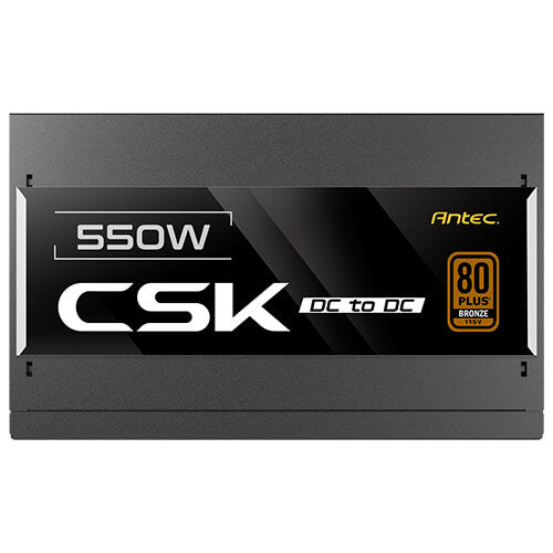 FUENTE DE ALIMENTACIÓN ATX 550 W ANTEC CSK550DC 80 PLUS BRONZE CON VENTILADOR SILENCIOSO DE 120 MM Y CABLES PLANOS NEGROS — IDEAL PARA TU PC GAMER O DE OFICINA
