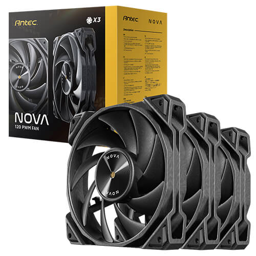 VENTILADOR ANTEC NOVA 120, 3X 120MM, 3000RPM, NEGRO