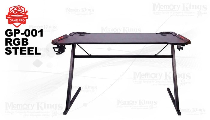 Mesa gaming Game Pro GP-001 RGB negra de 120 × 60 cm - vista principal
